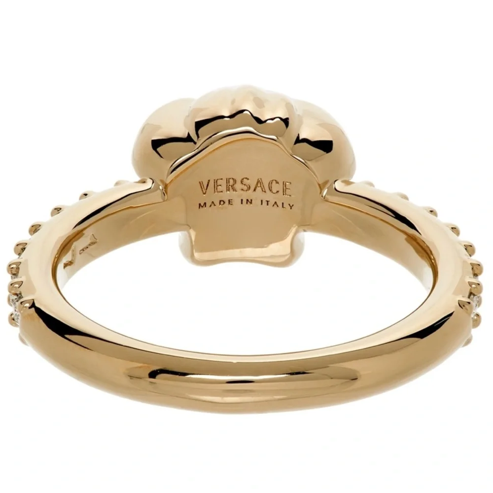 Versace Gold/Crystal Medusa Ring